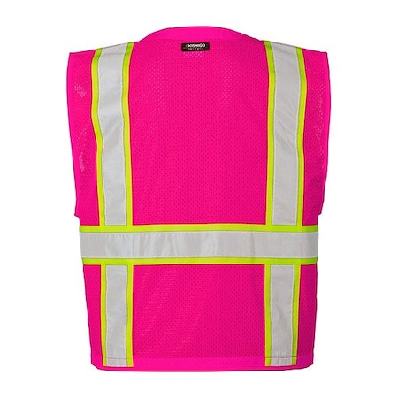Kishigo Safety Vest, Pink, Size S/M B107-S-M