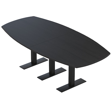 Skutchi Designs Arc Boat Conference Table With Power, 48 in W, 96 in L HAR-ABOT-48X96-T.BK-U999ST19-NA