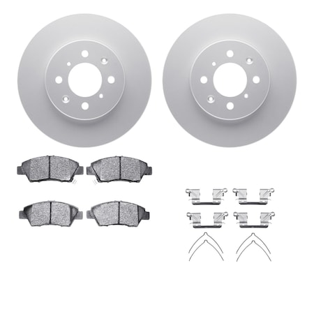 Dynamic Friction Co DFC GEOSPEC Coated Rotors with 5000 Brake Pads - Ceramic and Hardware 4512-59107