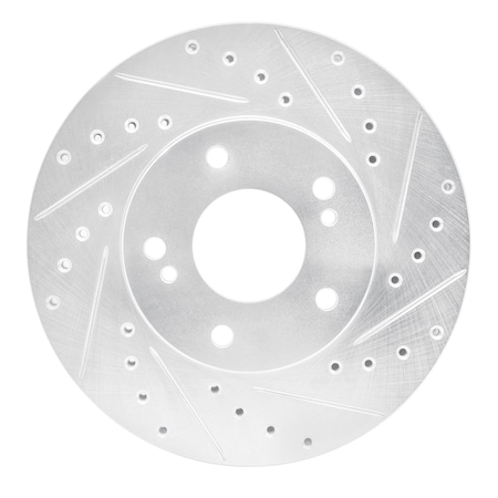 Dynamic Friction Co DFC Brake Rotor - Drilled and Slotted - Silver 631-67035R