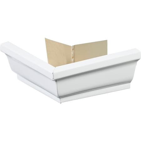 Spectra Metals 5'' Aluminum White Mitre Gutter Outside Corner 5OTMRTW