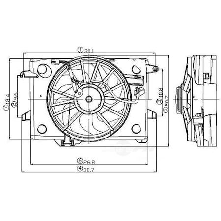 Global Parts Distributors Electric Cooling Fan Assembly 2811525