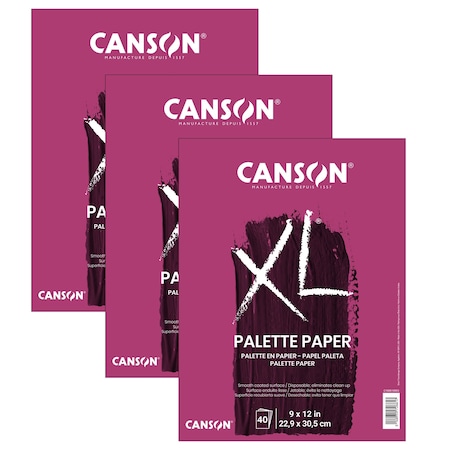 Canson XL Series Palette Pad, Foldover Binding, 40 Sheet, 9x12 inch, 3PK C100510953