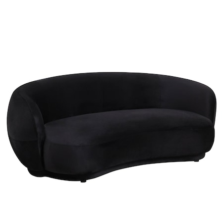 Leisuremod Faze Modern Curved Beige Velvet 3-Seater Sofa Couch, Fully Assembled FS75V-BL