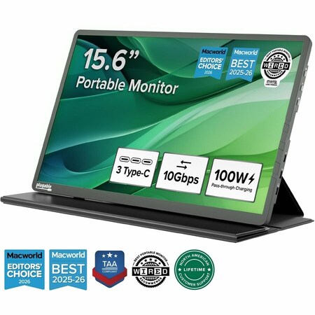 Plugable USB-C PORTABLE MONITOR 15.6 INCH, 100W PASS-THROUGH CHARGING LAPTOP SMAR USBC-PDMON