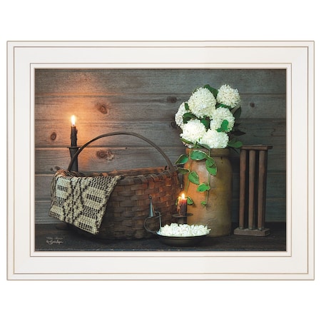Homeroots White Flowers 1 White Framed Print Wall Art 404669