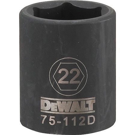 Dewalt Drive Impact Socket, 6PT 1/2in, 22 mm DWMT75112OSP