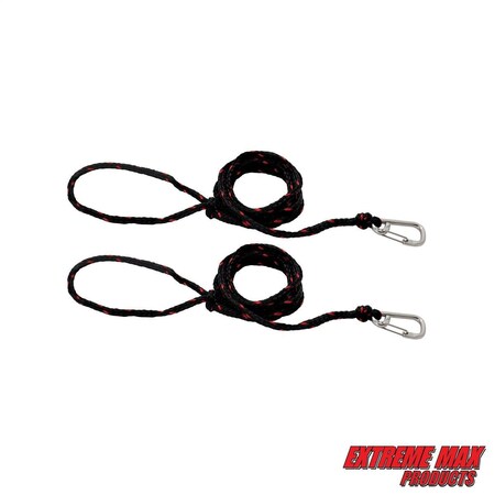Extreme Max 3006.6799 PWC 5' Dock Line with Stainless Steel Snap Hook - Value 2-Pack 3006.6799