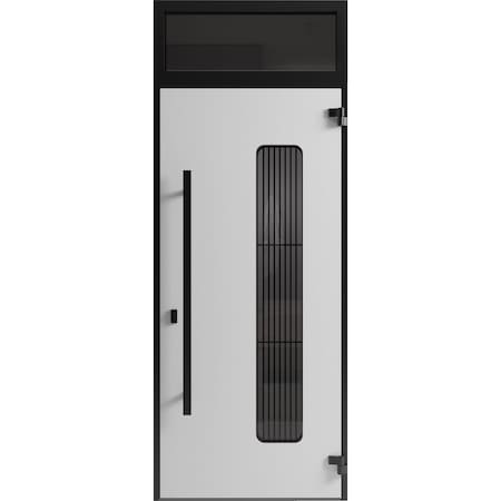 Vdomdoors Front Exterior Aluminum Door Ronex0511 Bronze Oak Prehung Entry Steel Metal Modern Painted RONEX0511EXD-BRW-W36xH80+14-RH-I