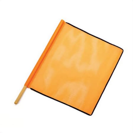 Mutual Heavy Duty Open Mesh Safety Flag with Black Binding, 18 in H x 18 in W, 27 in OAL, Orange, Mesh 14968-27-18