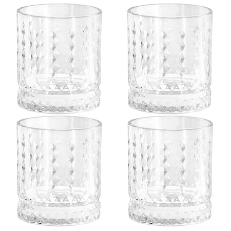 Gibson Home 4 Piece 13 Ounce Teardrop Embossed Double Old-Fashioned Glass Set 142173.04