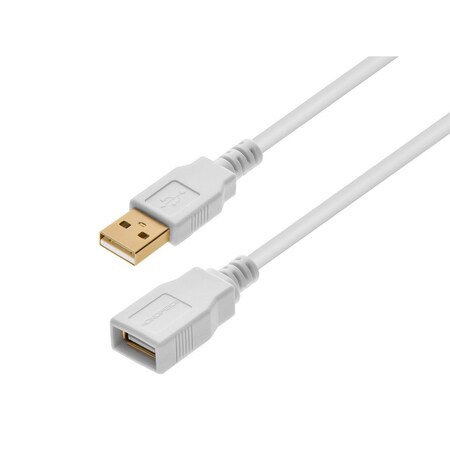 Monoprice Usb 2.0 A M To A F Cable 1.5 ft., White 8604