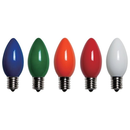 Santas Forest LED Filament Retro Replacement Bulb, Transparent, C9, Multi Color 25980