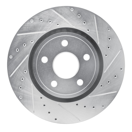 Dynamic Friction Co DFC Brake Rotor - Drilled and Slotted - Silver 631-42007R