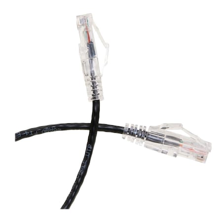 Cable Wholesale CableWholesale 10 ft. Cat6a Slim Ethernet Patch Cable Snagless Molded Boot, Black 13X6-62210