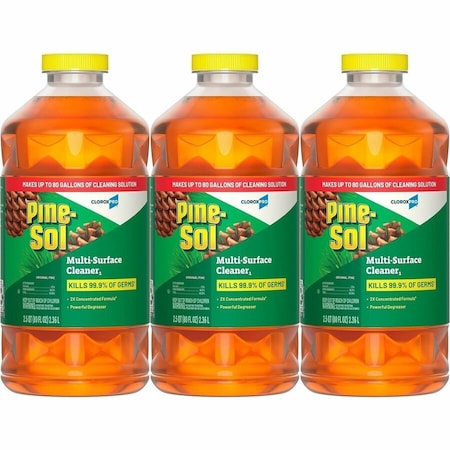 Pine-Sol Multi-Surface Cleaner, 80 oz, Bottle, Ready to Use, Liquid, Pine, 3 PK 60606