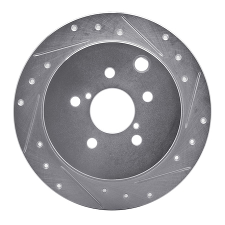 Dynamic Friction Co DFC Brake Rotor - Drilled and Slotted - Silver 631-13025R