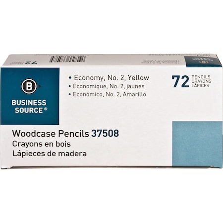 Business Source Woodcase No 2 Pencils, Yellow, 72PK BSN37508