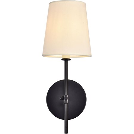 Elegant Lighting Elegant Lighting  15 x 5.5 in. Mel 1 Light Black Wall Sconce LD6004W6BK