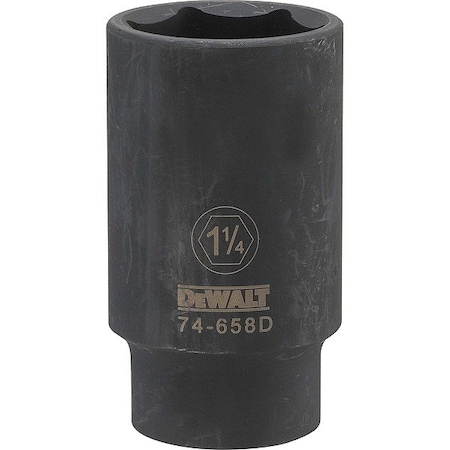 Dewalt Impact Socket, 6PT 1/2in Dr, 1-1/4in SAE DWMT74658OSP