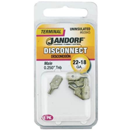 Jandorf Specialty Hardw 60945 Male Uninsulated Disconnect Terminal - 22-18 ga., 25 in. Tab 3401551