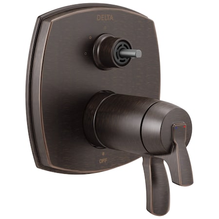 Delta Stryke 17 Thermostatic Integrated Diverter Trim with Three Function Diverter Less Diverter Handle T27T876-RBLHP