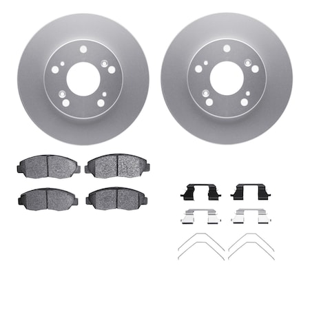 Dynamic Friction Co DFC GEOSPEC Coated Rotors with 5000 Brake Pads - Ceramic and Hardware 4512-59128