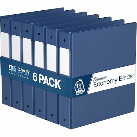 Davis Group Premium Economy, Angle D Ring, Binder, (Royal Blue, 1.5"), PK6 2302-92-06