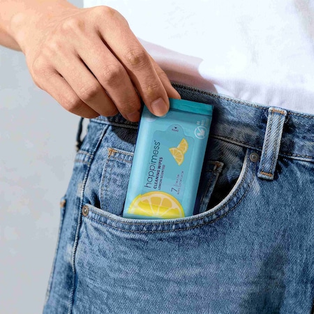 Happimess Compact Travel All-Purpose Multi Surface Heavy Duty Wipes, Bleach Free, Fresh Lemon Scent, 36PK WPE1005A-6SET