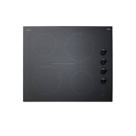 Summit 24in Wide 230V 4-Burner Radiant Cooktop CR4B242BK