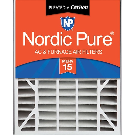Nordic Pure 20x25x5 Plus Carbon Pleated Air Filter, High Capacity, MERV 15 20x25x5ABM15+C-1
