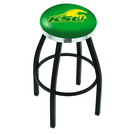 Holland Bar Stool Co 30" Blk Wrinkle Kentucky State University Swivel Bar Stool, Chrome Ring L8B2C30KYStUn