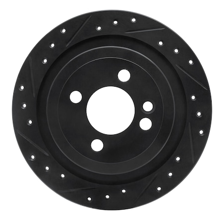 Dynamic Friction Co DFC Brake Rotor - Drilled and Slotted - Black 633-32007L