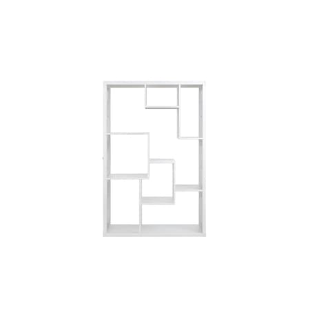 Homeroots 75" White Metal Seven Tier Geometric Bookcase 486288