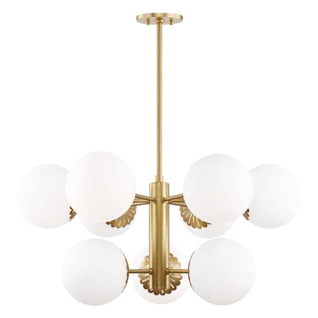 Mitzi Paige 9 Light Chandelier 33 In. Aged Brass H193809-AGB