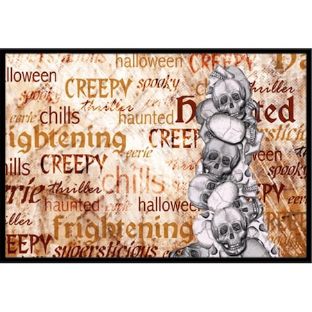 Carolines Treasures SB3012JMAT 36 x 24 in. Creepy, Haunted and Frightful with skulls Halloween Doormat SB3012JMAT