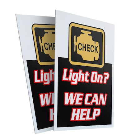 Signmission Check Engine Light, Plastic Signs Only 24 Inch x 36 Inch, Corrugated Plastic, 2PK CSB-2436-2PACK-Check Engine Light