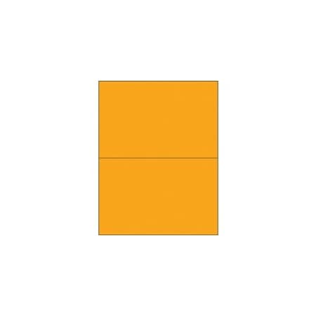 Bubblefast 8 1/2 x 5 1/2'' Fluorescent Orange Removable Rectangle Laser Labels-2 Labels per Sheet BFLL415OR