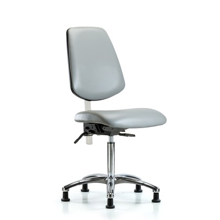 Blue Ridge Ergonomics Clean Room Chair Vin Med Ben Chair, Med, Bk, Dov, CL100, No Arms, 22" to 29" Height, Vinyl, Dove BR-NCR-VMBCH-MB-CR-T1-A0-NF-RG-8567
