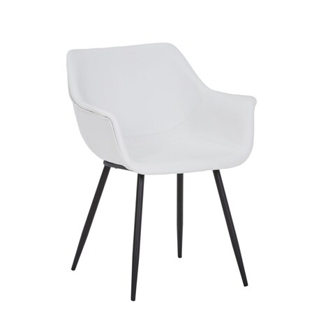 Leisuremod Markley Distressed Leather Ergonomic Dining Chair, Powder Coated Iron Legs EC26W