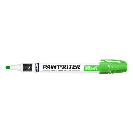 Markal Paint Marker, Medium Tip, Fluorescent Green Color Family, Paint 97051