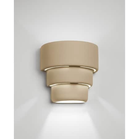 Luxury Lighting Fasciato 10 in Tall Ceramic Outdoor Wall Light, Cottonwood Paint Finish 124-00-CW-ud-7