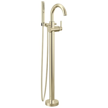 Delta Trinsic Floor Mount Tub Filler Trim In Polished Nickel T4759-PNFL