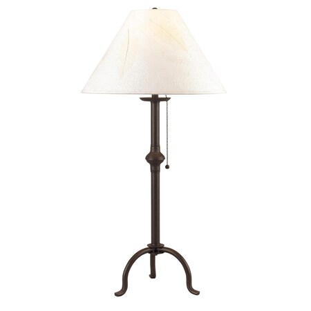 Homeroots 32" Black Metal Table Lamp With Off White Empire Shade 524778