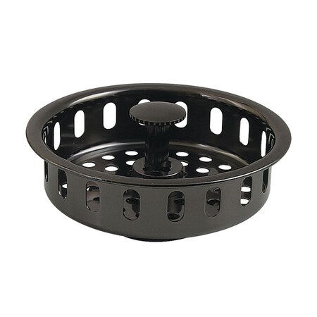 Kingston Brass Kitchen Sink Basket Strainer, Black Stainless Steel KBP2000