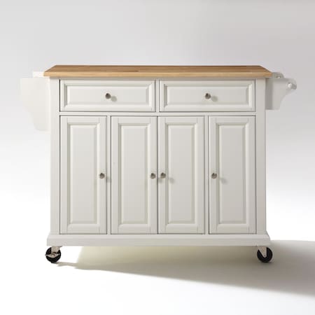 Crosley Full Size Wood Top Kitchen Cart KF30001EWH