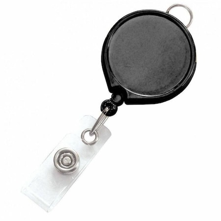 Brady BADGE REEL, BLACK, 30MM BILLBOARD BADGE REEL, NO STICKER, W/CLEAR STRAP 2124-3031