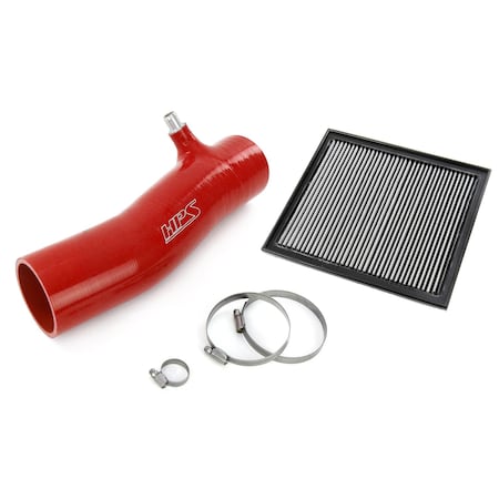 Hps Performance Silicone Air Intake Kit with Drop  in Air Filter, Red,  827-723R