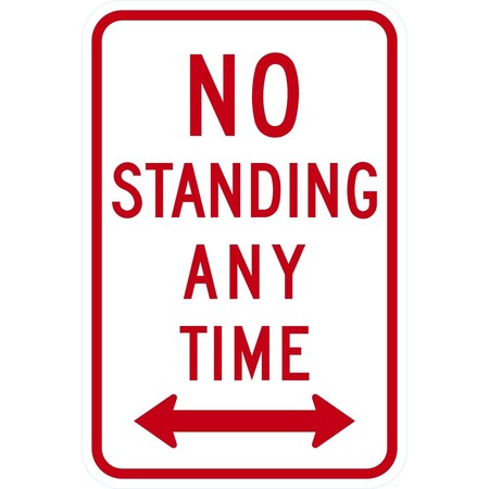 Lyle R7-4D, No Standing Any Time <--->, 12x18, Engineer Grade, White G-3749-EG_12x18