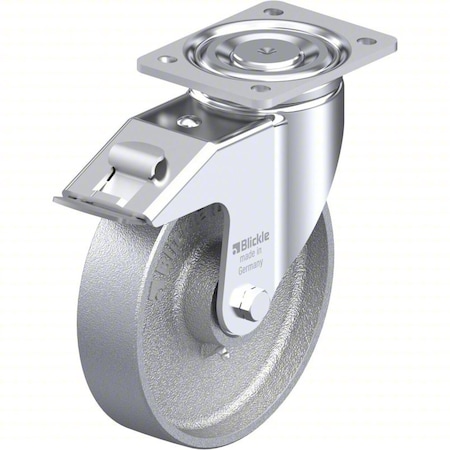 Zoro Select Plate Caster, Swivel, Metal, 9 5/8"H LH-G 200K-FI